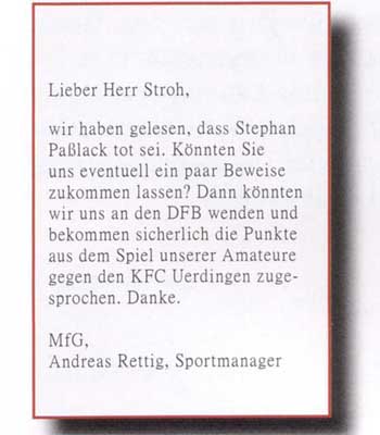 Fiktiver Brief von Adreas Rettig