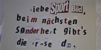 Abbildung eines Erpresserbriefs: