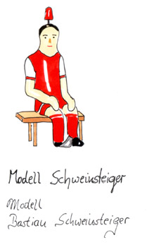 Zeichnung von Tipp-Kickk-Figur Schweinsteiger